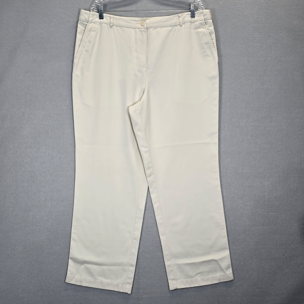 LL Beans Sz 18 Pet Wrinkle Free High Rise Comfort Waist Classic Fit Bayside Pant
